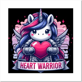 Valentines Day Unicorn of love Heart Warrior Posters and Art